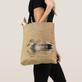 Male Gadwall-eend Tote Bag (Dichtbij)