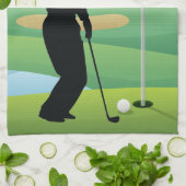 Male Golfer Design Golf Towel Theedoek (Gevouwen)