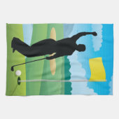 Male Golfer Design Golf Towel Theedoek (Horizontaal)