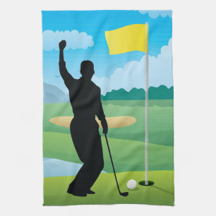 Male Golfer Design Golf Towel Theedoek
