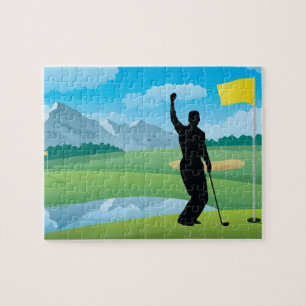 Male Golfer Design Jigzaag Puzzle Legpuzzel