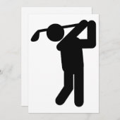 Male Golfer - Golfsymbool Kaart (Voorkant / Achterkant)
