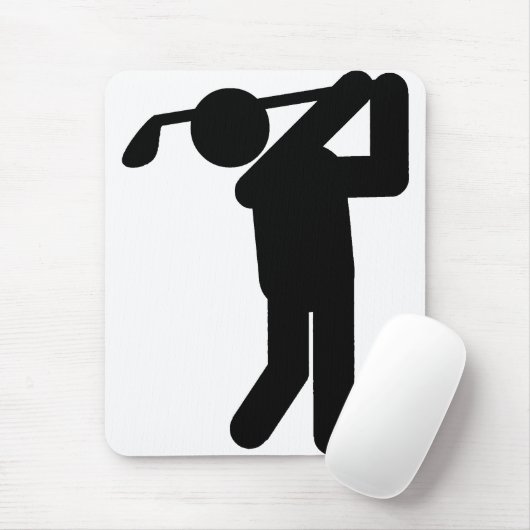 Male Golfer - Golfsymbool Muismat (Met muis)