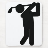 Male Golfer - Golfsymbool Muismat (Voorkant)