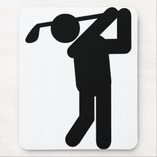 Male Golfer - Golfsymbool Muismat