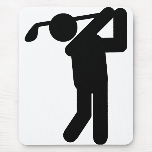 Male Golfer - Golfsymbool Muismat (Voorkant)