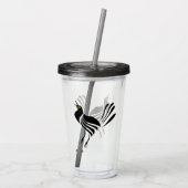 Male Grackle Black Bird Acryl Drinkbeker (Achterkant)