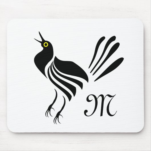 Male Grackle Black Bird Muismat (Voorkant)
