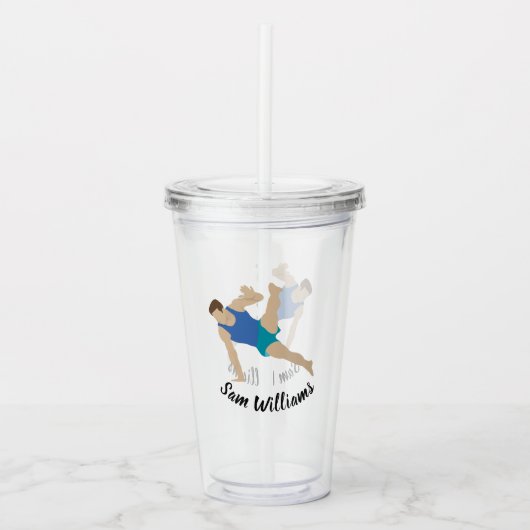 Male Gymnast Acryl Drinkbeker (Voorkant)