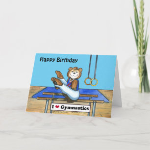 Male Gymnast Birthday Card Kaart