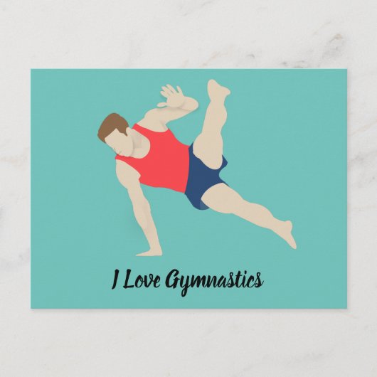 Male Gymnast Briefkaart (Voorkant)