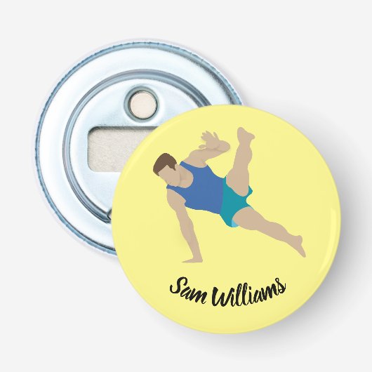Male Gymnast Button Flesopener (Voorkant)