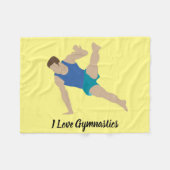Male Gymnast Fleece Deken (Voorkant (Horizontaal))