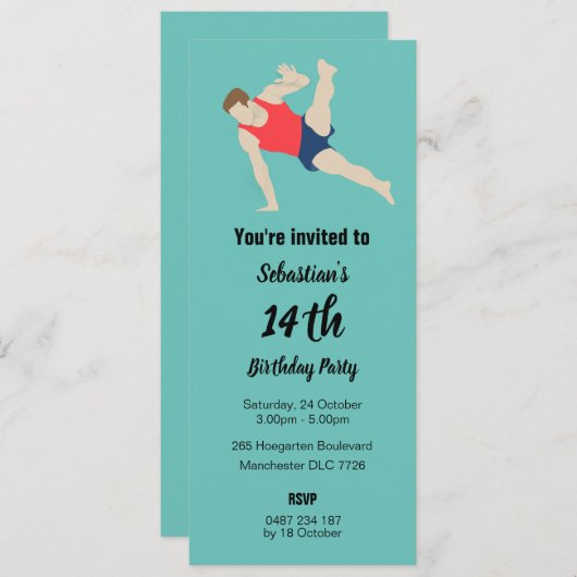 Male Gymnast Kaart (Voorkant / Achterkant)