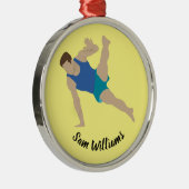 Male Gymnast Metalen Ornament (Rechts)