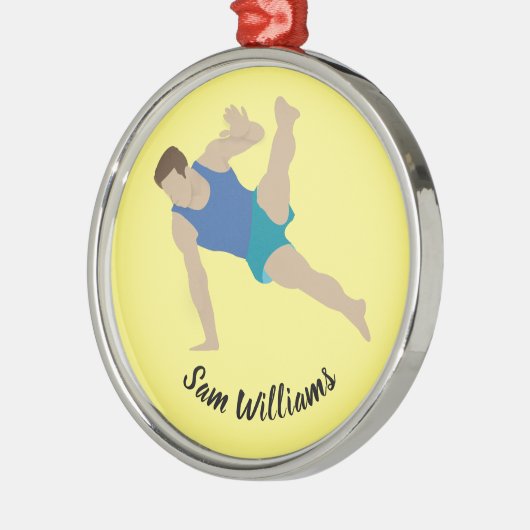 Male Gymnast Metalen Ornament (Links)
