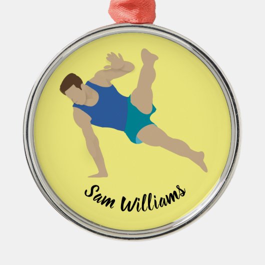 Male Gymnast Metalen Ornament (Voorkant)
