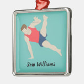 Male Gymnast Metalen Ornament (Links)