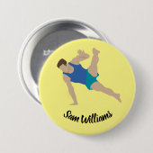 Male Gymnast Ronde Button 7,6 Cm (Voorkant /achterkant)