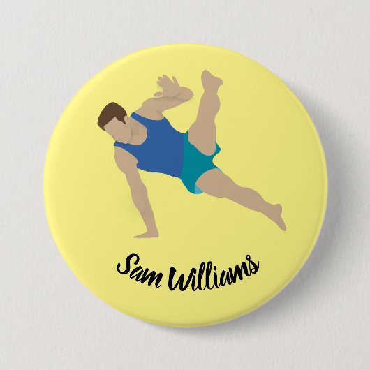 Male Gymnast Ronde Button 7,6 Cm (Voorkant)