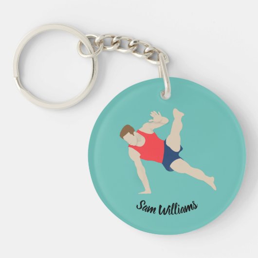 Male Gymnast Sleutelhanger (Voorkant)