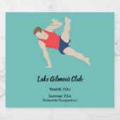 Male Gymnast Sparkling Wijnetiket (Enkel label)