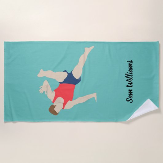 Male Gymnast Strandlaken (Voorkant)