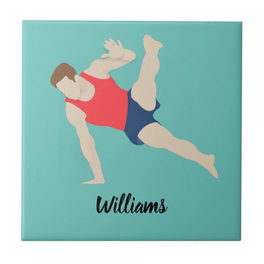 Male Gymnast Tegeltje (Voorkant)