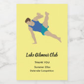 Male Gymnast Voedselcontainer Etiket (Enkel label)