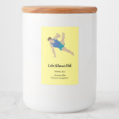 Male Gymnast Voedselcontainer Etiket (Voorkant)