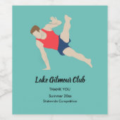 Male Gymnast Wijn Etiket (Enkel label)