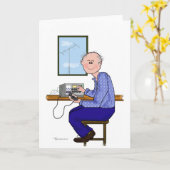 Male Ham Radio Operator - Balding Kaart (Gele Bloem)