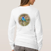 Male Indigo Bunting Songbird L/S T-Shirt (Achterkant)