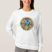 Male Indigo Bunting Songbird L/S T-Shirt (Voorkant)
