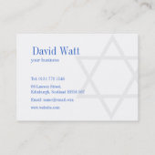 Male Jewis Star van David Visitekaartje (Achterkant)