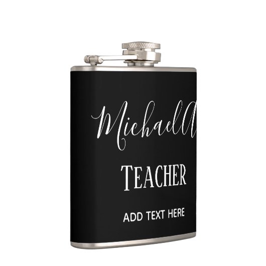 MALE LERAAR - Klassiek zwart-wit, speciaal geperso Heupfles (Rechts)