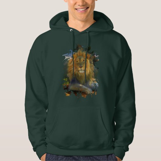 MALE LION AROUND ON THE JOB HOODIE (Voorkant)