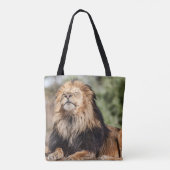 Male Lion Sunbathing Tote Bag (Achterkant)