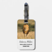 Male Lion Walking Bagagelabel (Achterkant verticaal)