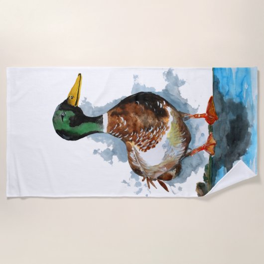 Male Mallard Duck Strandlaken (Voorkant)