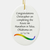 Male Marathon Runner Rainbow Ribbon Ornament (Achterkant)