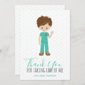 Male Nurse Blue Typography Polka Dot Bedankkaart (Voorkant / Achterkant)