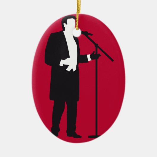 male opera singer keramisch ornament (Voorkant)