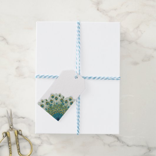 Male Peacock Colorful Mandala Cadeaulabel (Met Touw)