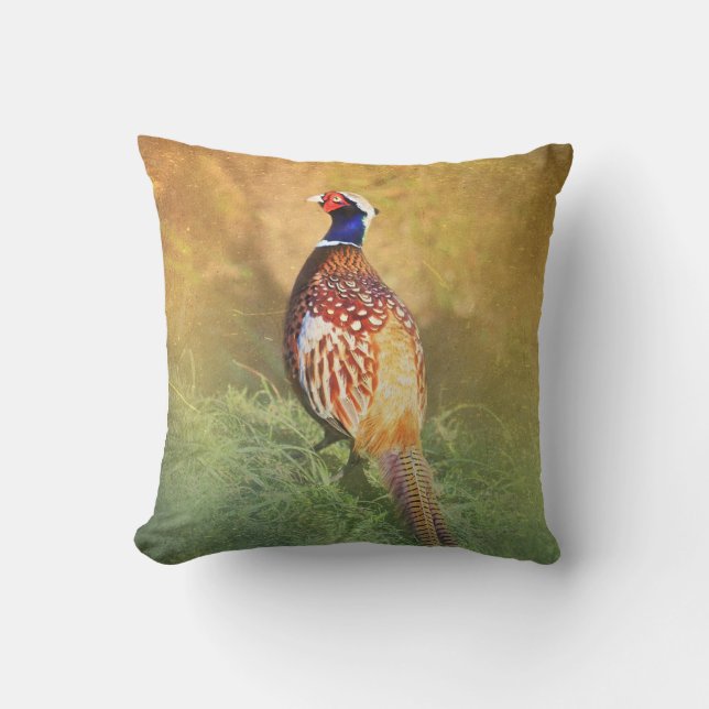 Male Pheasant Cushion Kussen (Voorkant)