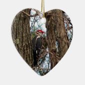 Male Pileated Woodpecker Keramisch Ornament (Rechts)