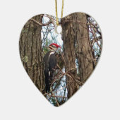 Male Pileated Woodpecker Keramisch Ornament (Links)