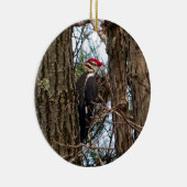 Male Pileated Woodpecker Keramisch Ornament (Rechts)