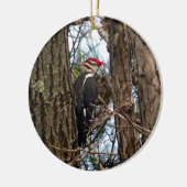 Male Pileated Woodpecker Keramisch Ornament (Links)