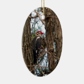 Male Pileated Woodpecker Keramisch Ornament (Rechts)